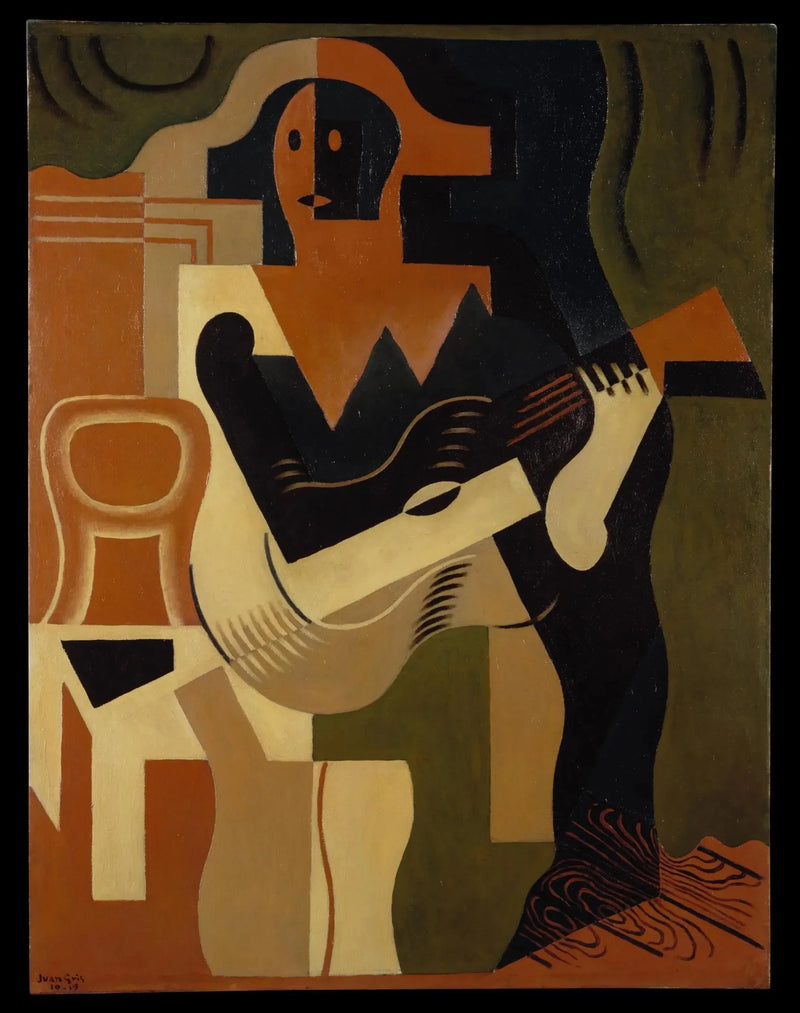 Arlequim sentado com uma guitarra - Juan Gris