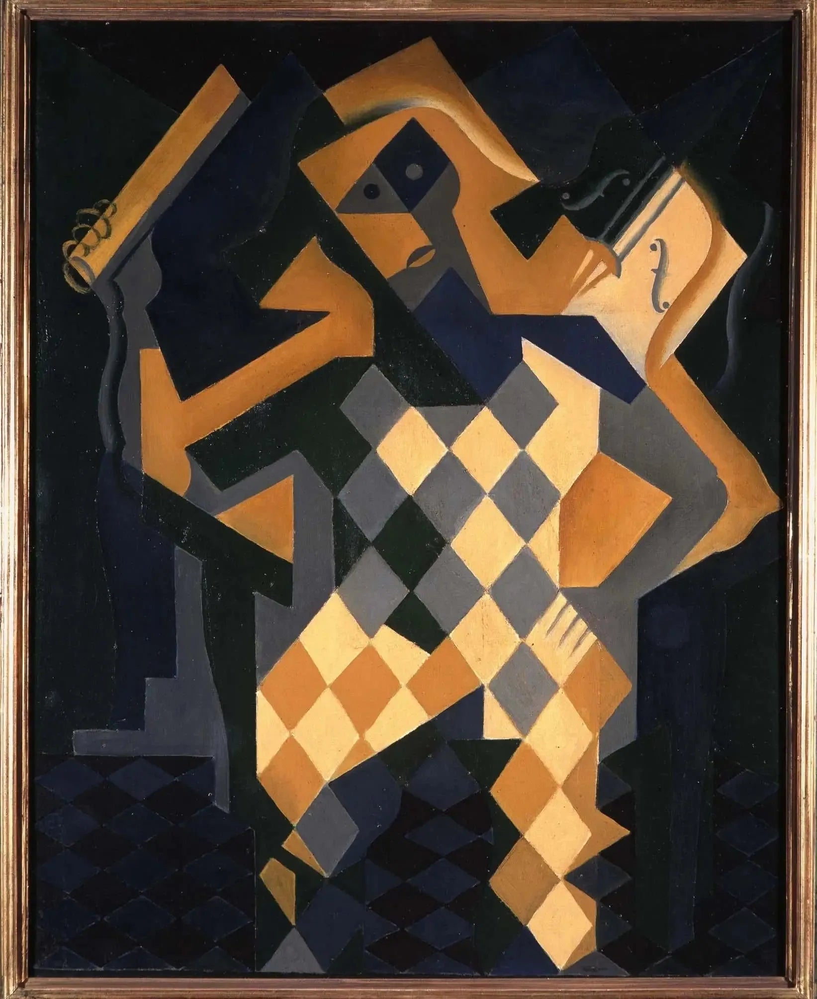 Arlequin au violon - Juan Gris image 1 copie de tableau peinte à la main