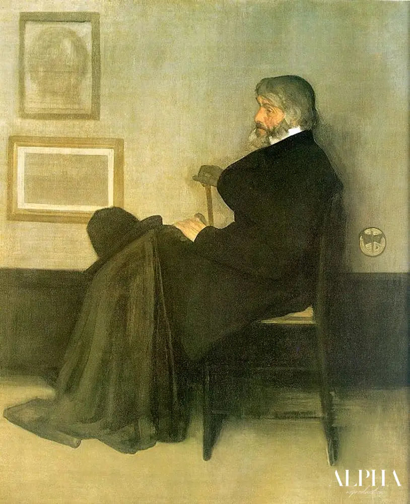 Arrangement en gris et noir, n° 2 : Portrait de Thomas Carlyle - James Abbott McNeill Whistler - Reproductions de tableaux et peintures haut de gamme