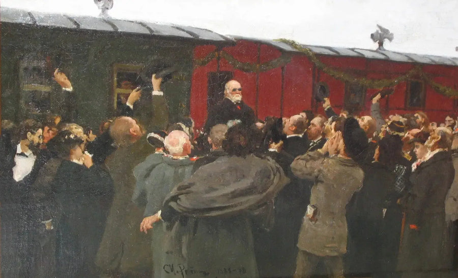 Chegada de Nikolaï Ivanovitch Pirogov a Moscou em comemoração ao 50º aniversário de suas atividades científicas. - Ilya Repin