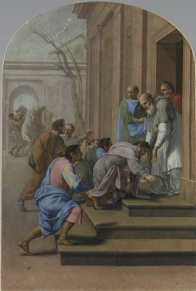 Chegada de São Bruno a Grenoble, na casa de São Hugues - Eustache Le Sueur