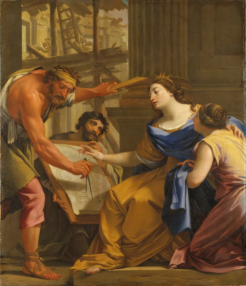 Artémise construindo o Mausoléu - Simon Vouet