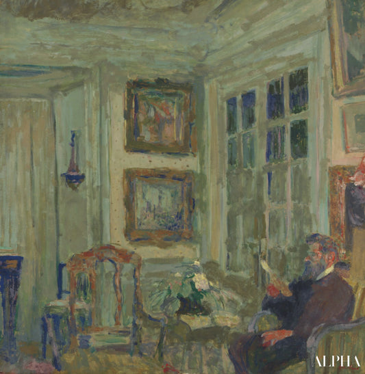 Arthur Fontaine lisant I - Édouard Vuillard - Reproductions de tableaux et peintures haut de gamme
