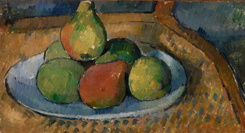 Prato de frutas sobre uma cadeira - Paul Cézanne