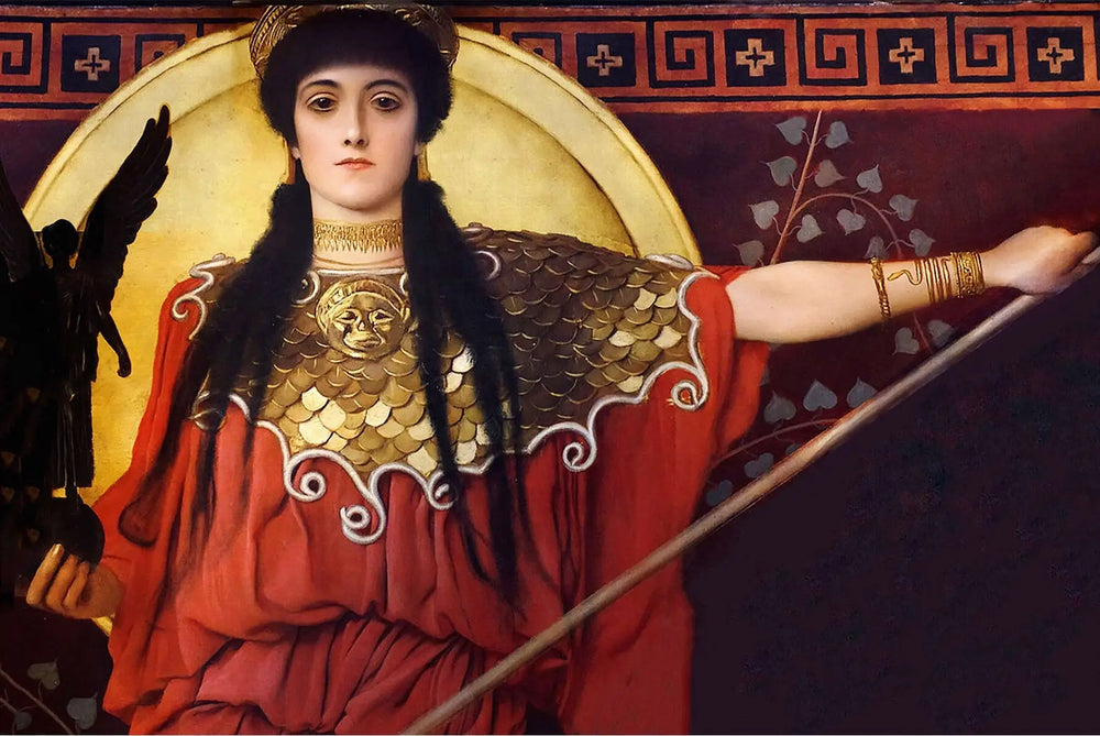 Reproduction du tableau « 🛡️ Athéna (détail de Pallas Athéna) – Gustav Klimt (vers 1898) » par Alpha Reproduction en peinture à l’huile