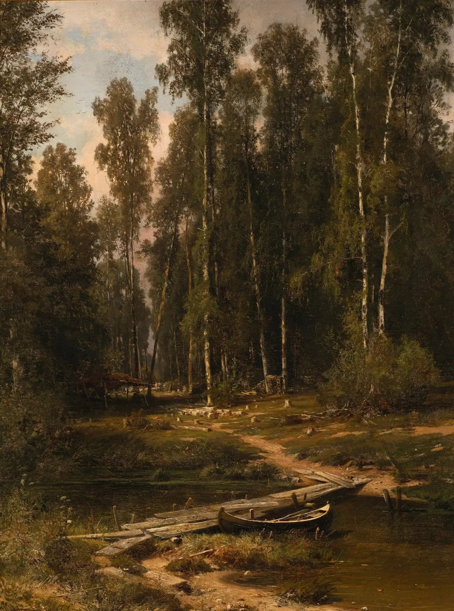 À beira de uma floresta de pinheiros (Ponte para um site de exploração florestal) - Ivan Chichkine