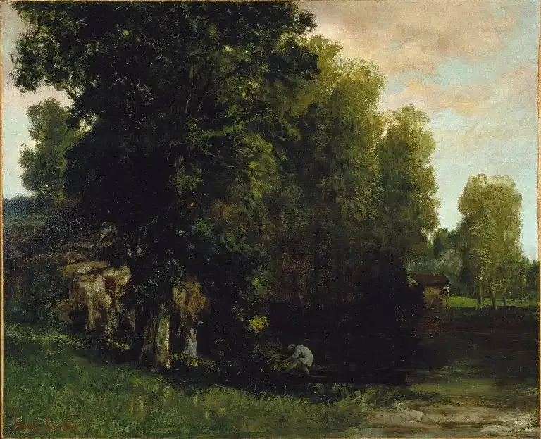 À beira do lago - Gustave Courbet