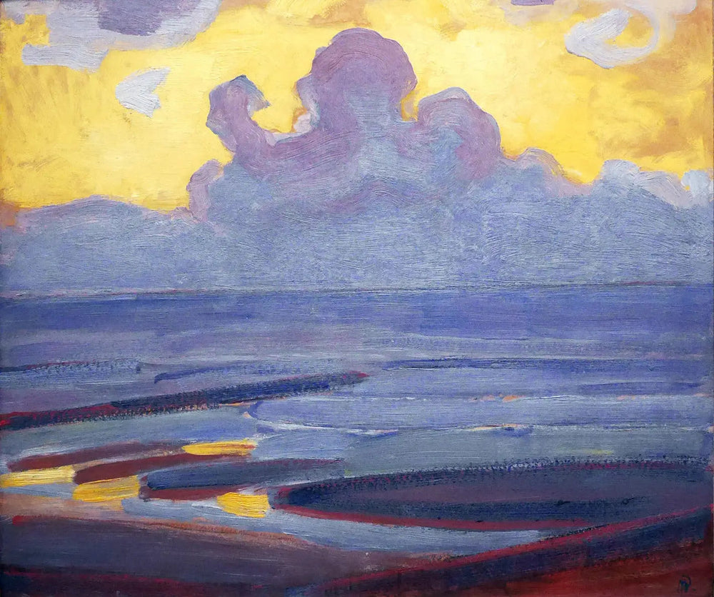 Reproduction du tableau « Au bord de la mer - Piet Mondrian » par Alpha Reproduction en peinture à l’huile