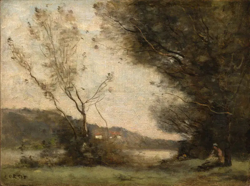 À beira do rio - Jean-Baptiste Camille Corot