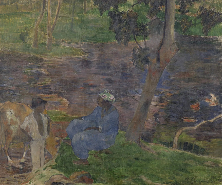 À beira do rio - Paul Gauguin