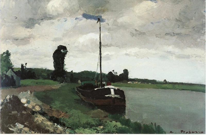À beira do rio, Pontoise - Camille Pissarro