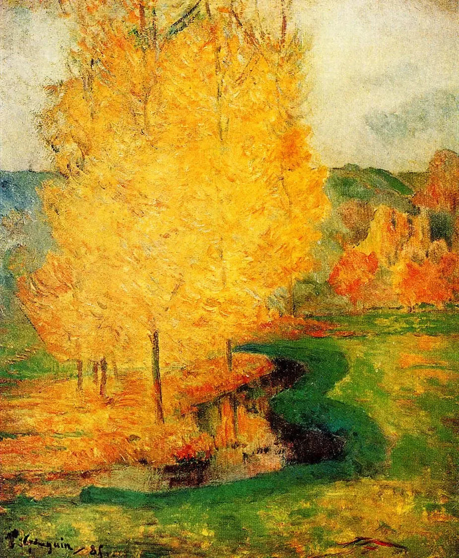 À beira do riacho, outono - Paul Gauguin