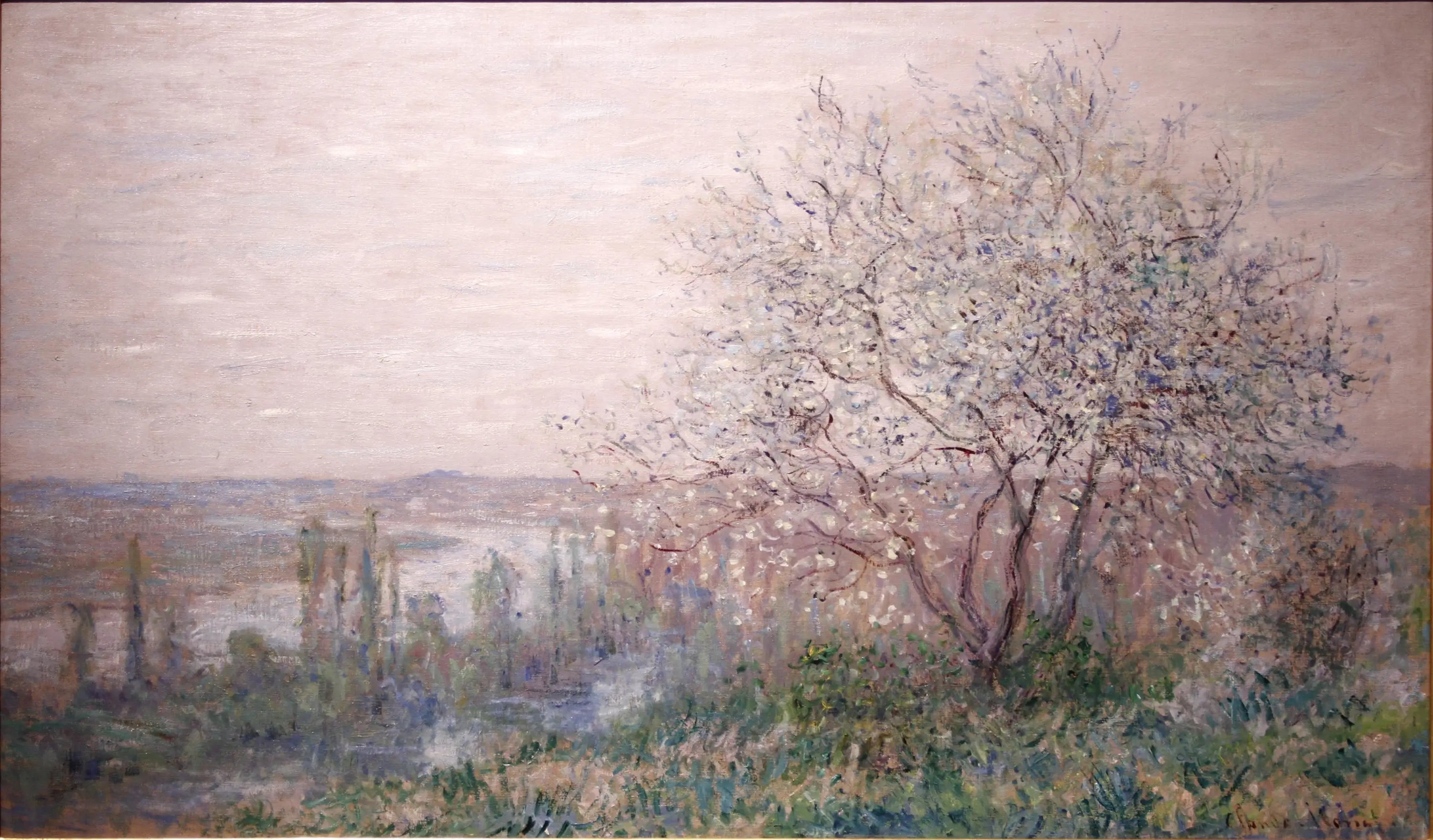 Reproduction du tableau « Au dessus de Vétheuil, effet de printemps - Claude Monet » par Alpha Reproduction en peinture à l’huile