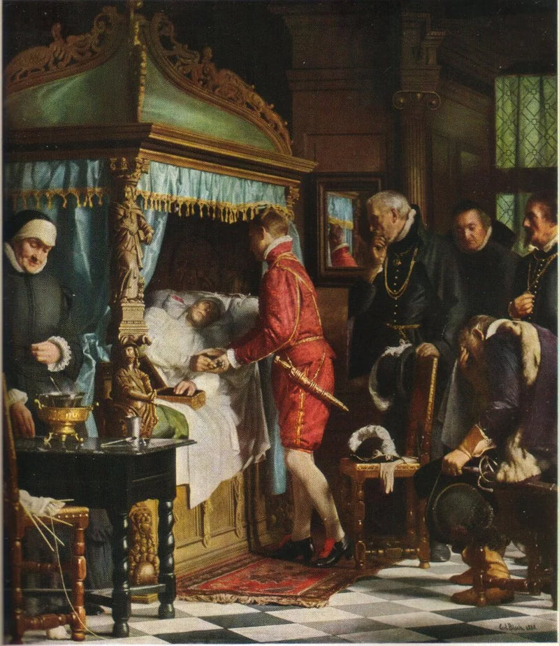 Na cama de morte de Niels Kaas. - Carl Heinrich Bloch