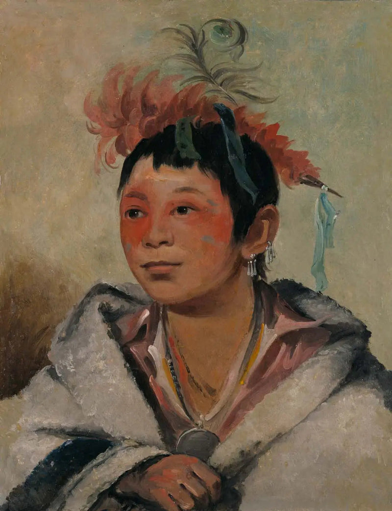 Aú-nah-kwet-to-hau-páy-o, Aquele que está sentado nas nuvens, um menino - George Catlin