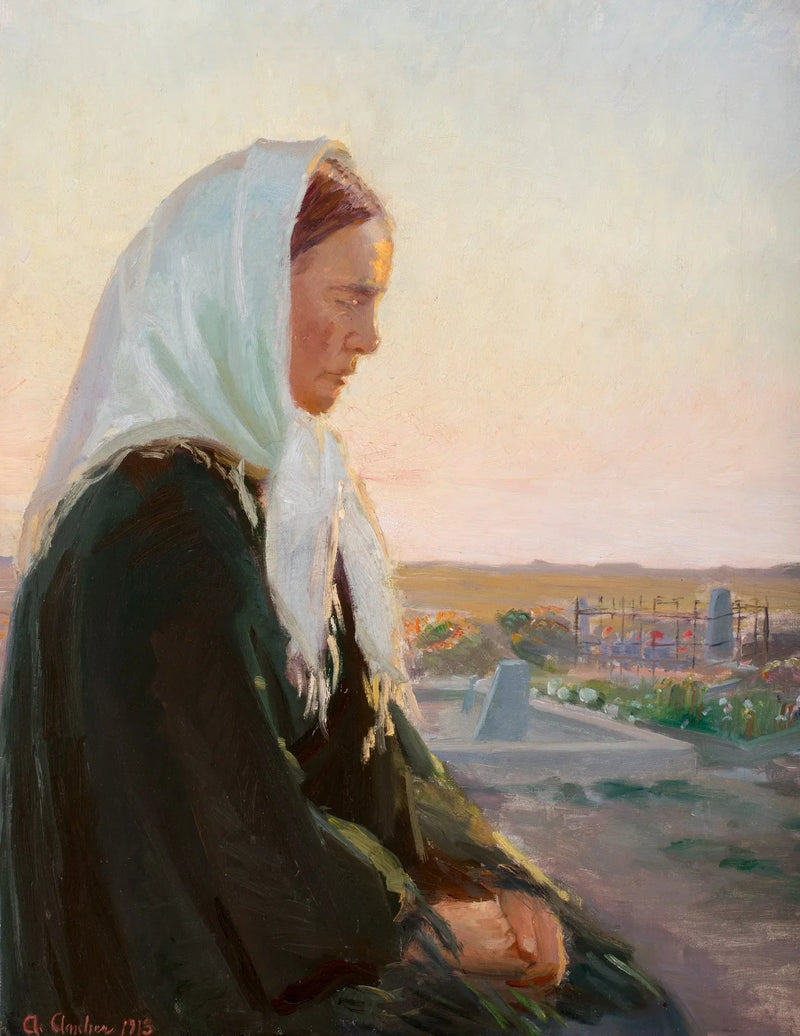 Ao pé da sepultura. - Anna Ancher