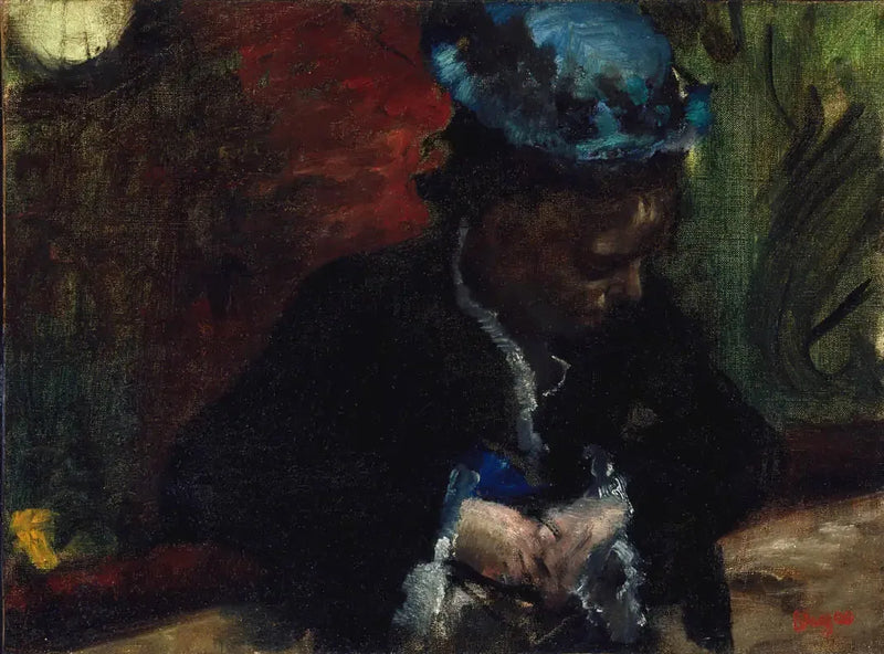 No teatro: mulher sentada na varanda - Edgar Degas