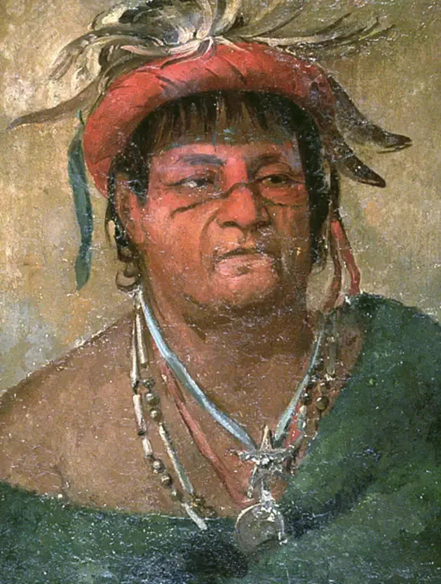 Aúh-ka-nah-paw-wáh, Terra em pé, um velho e valente guerreiro - George Catlin