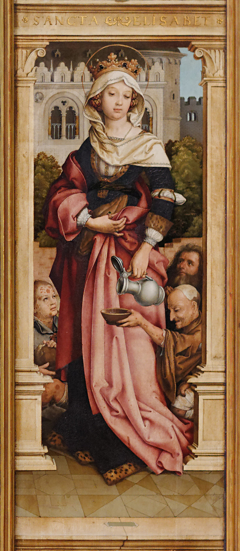 Autel de Saint Sébastien : Santa Elizabeth de Hongrie - Hans Holbein o Velho