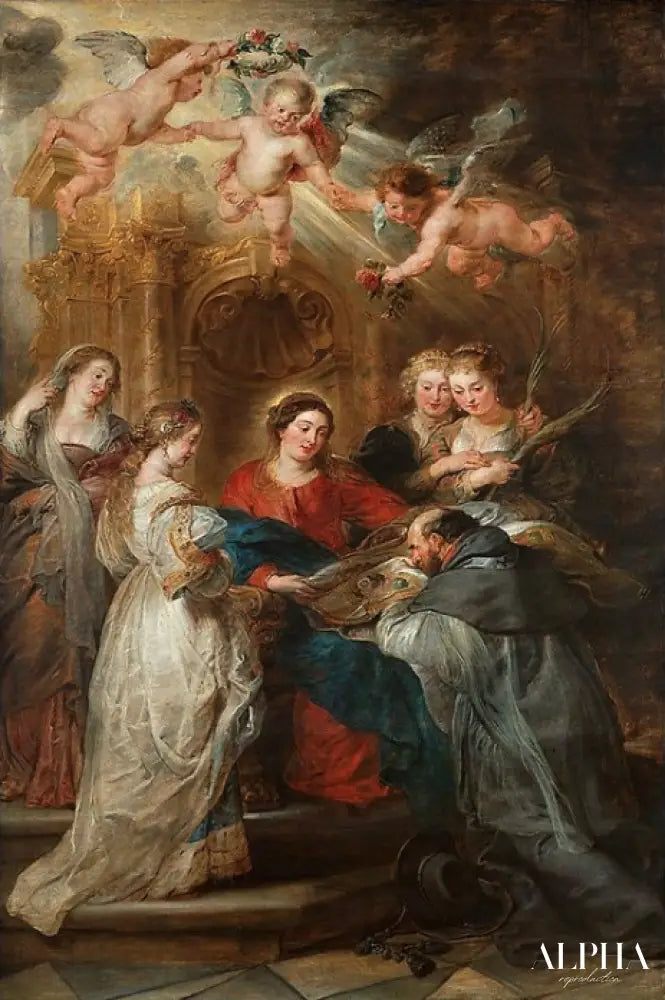 Autel d'Ildefonso, image centrale : Marie apparaît à Saint Ildefonso - Peter Paul Rubens - Reproductions de tableaux et peintures haut de gamme