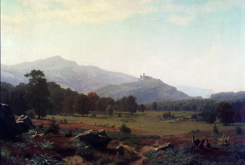 Outono nos prados de Conway em direção ao Monte Washington, New Hampshire - Albert Bierstadt