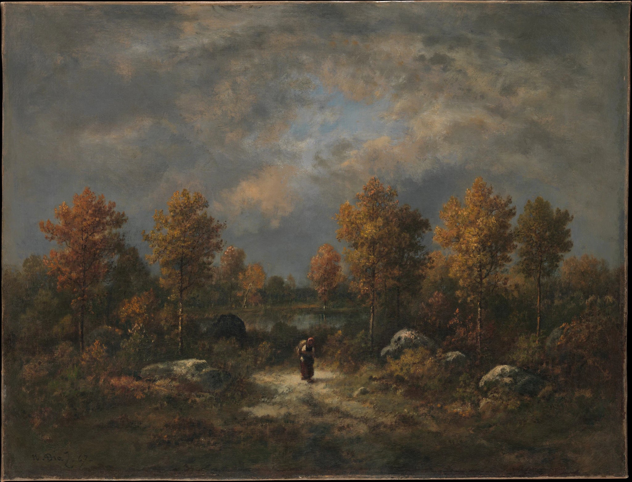 Automne : L'étang du bois - Narcisse-Virgile Diaz de la Peña