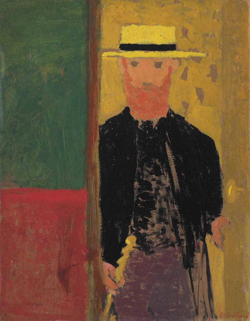 Autorretrato com bengala e chapéu de canotier - Édouard Vuillard
