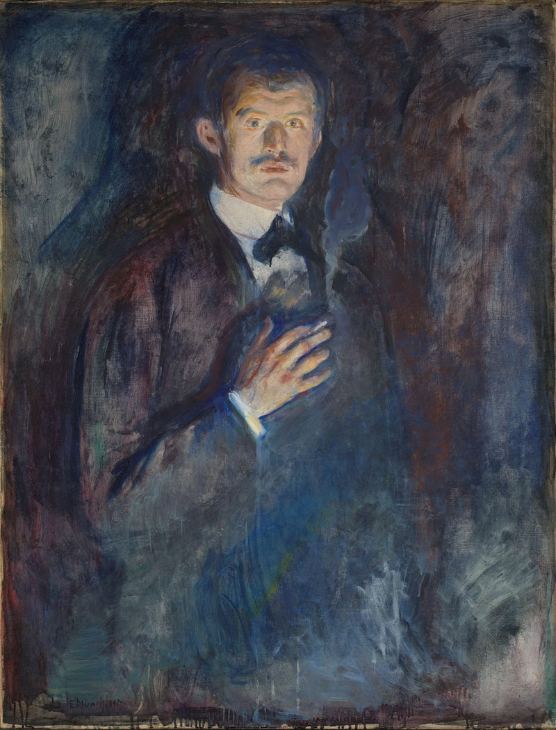 Autorretrato com cigarro - Edvard Munch