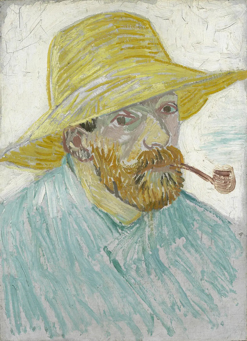 Autorretrato com cachimbo e chapéu de palha - Vincent van Gogh