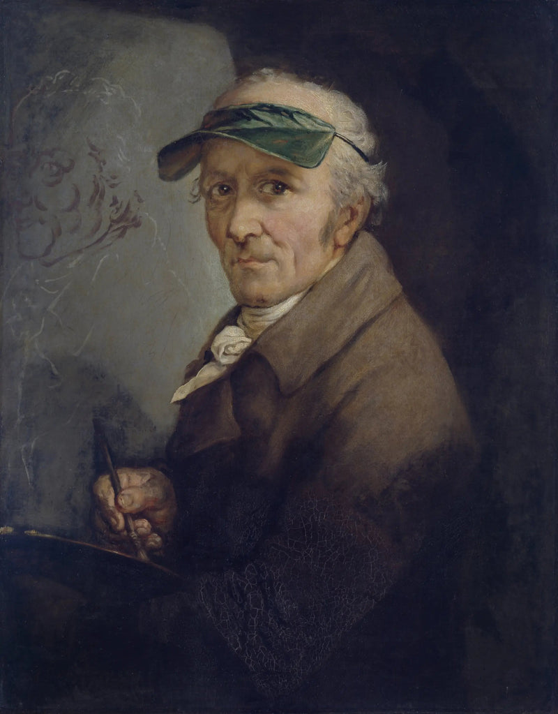 Autorretrato com viseira verde - Anton Graff