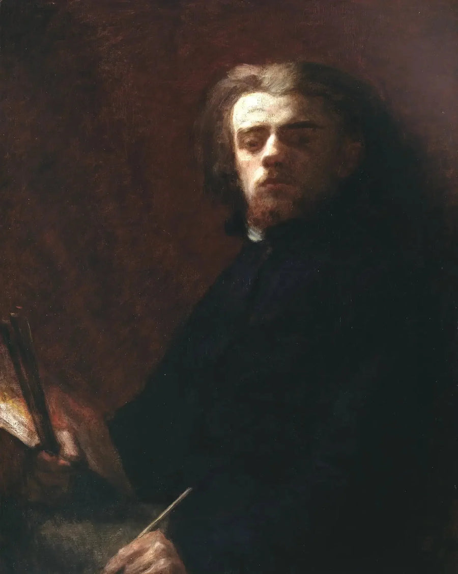 Autorretrato sentado, paleta na mão" - Henri Fantin-Latour