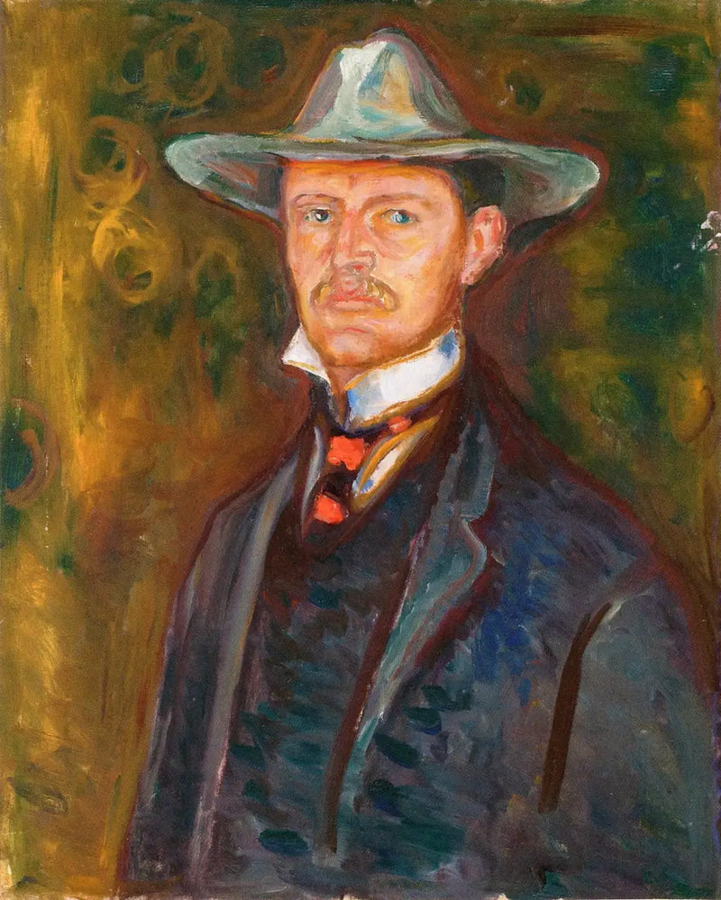 Autorretrato com chapéu de aba larga - Edvard Munch