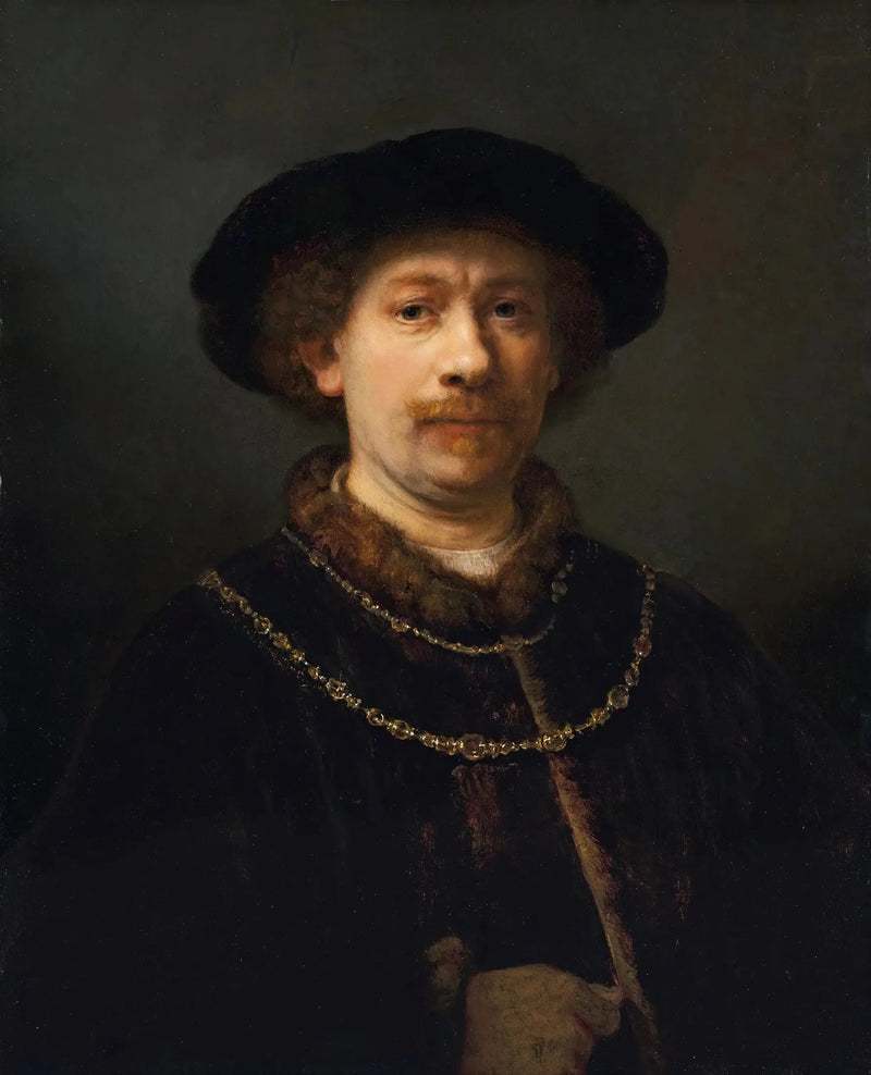 Autorretrato com chapéu e duas correntes - Rembrandt