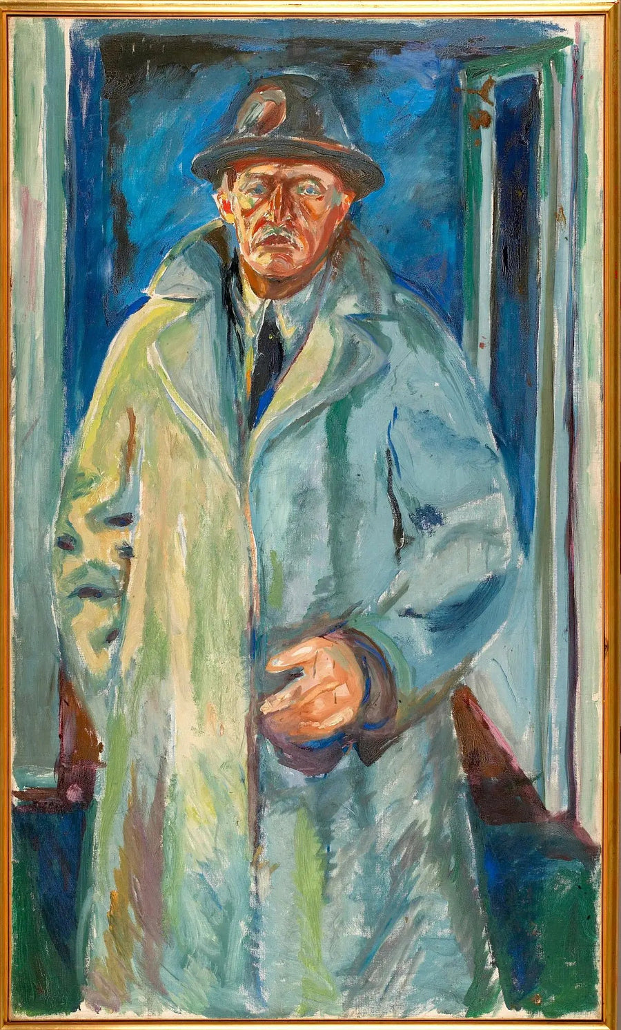 Autorretrato com chapéu e manto - Edvard Munch