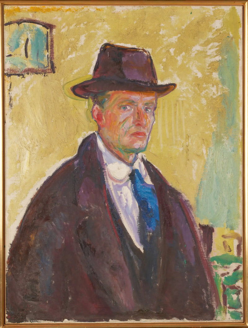 Autorretrato com chapéu e manto - Edvard Munch