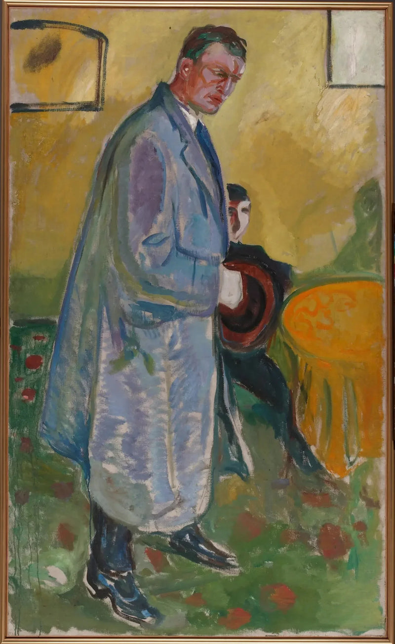 Autorretrato com chapéu e sobretudo - Edvard Munch