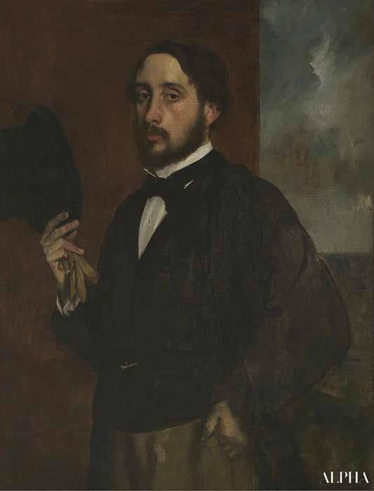 Autoportrait au chapeau relevé - Edgar Degas - Reproductions de tableaux et peintures haut de gamme