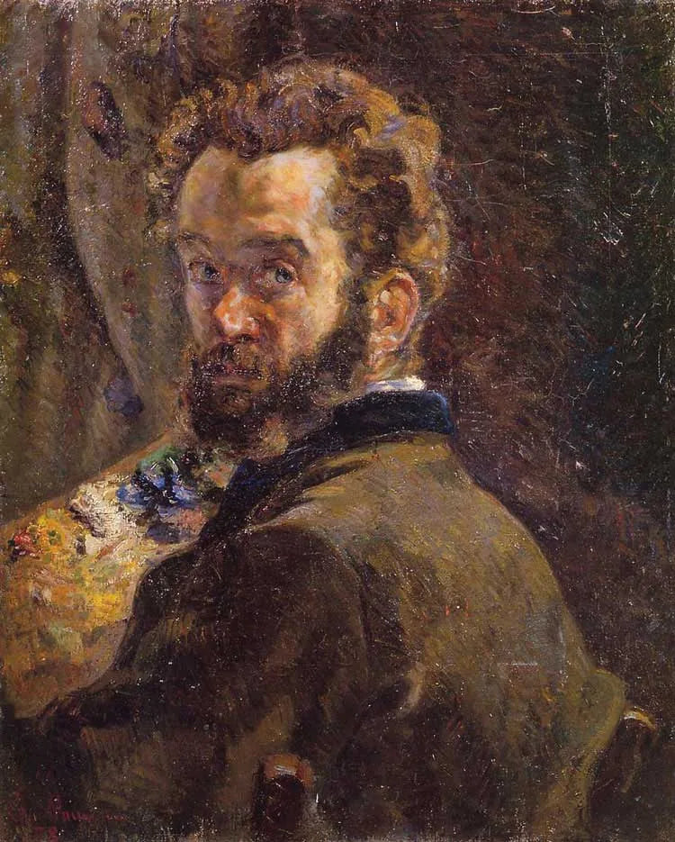 Auto-retrato com cavalete - Armand Guillaumin