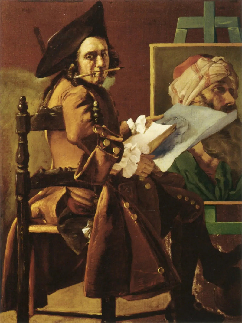 Autorretrato com cavalete - Pierre Subleyras
