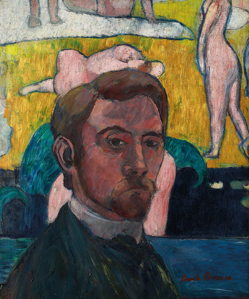 Auto-retrato com a pintura « Banheiras com a vaca vermelha » - Émile Bernard
