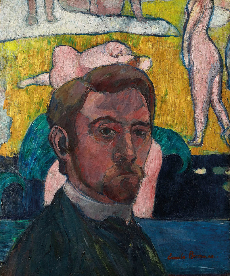 Auto-retrato com a pintura « Banheiras com a vaca vermelha » - Émile Bernard