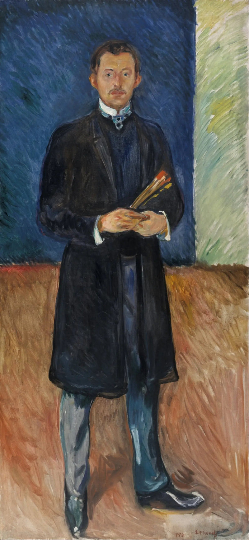 Autorretrato com pincéis - Edvard Munch