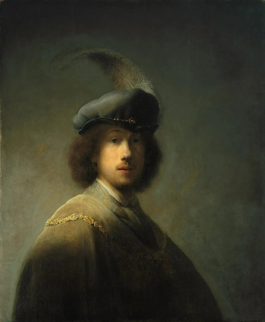 Autorretrato com chapéu de pena - Rembrandt