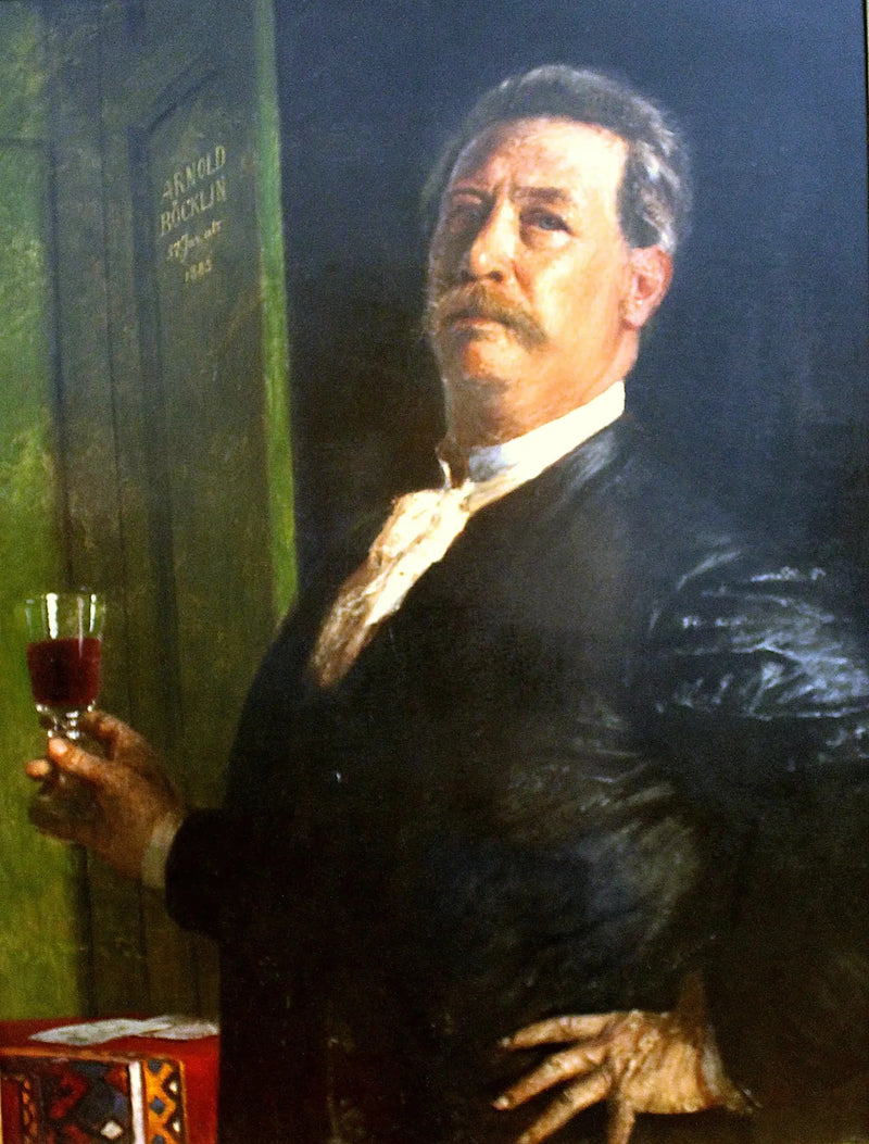 Autorretrato com uma taça de vinho - Arnold Böcklin