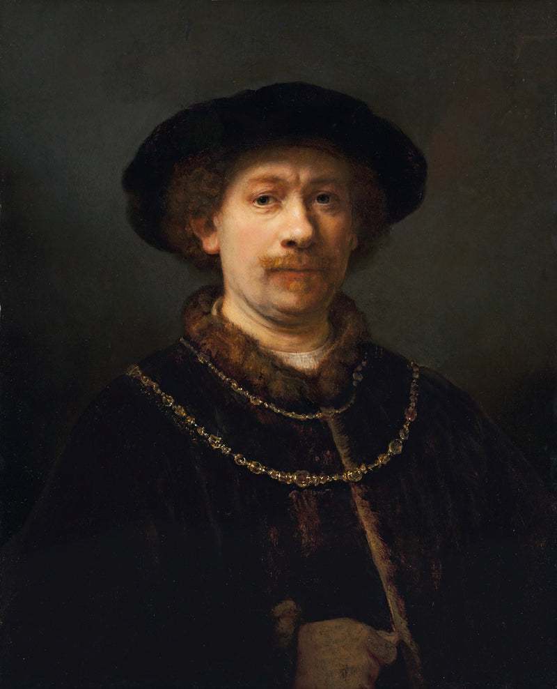 Autorretrato com chapéu e duas correntes - Rembrandt