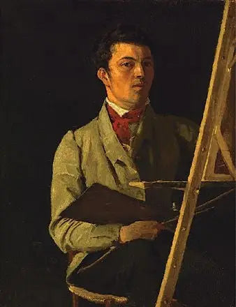 Autorretrato, Corot em seu cavalete - Jean-Baptiste Camille Corot