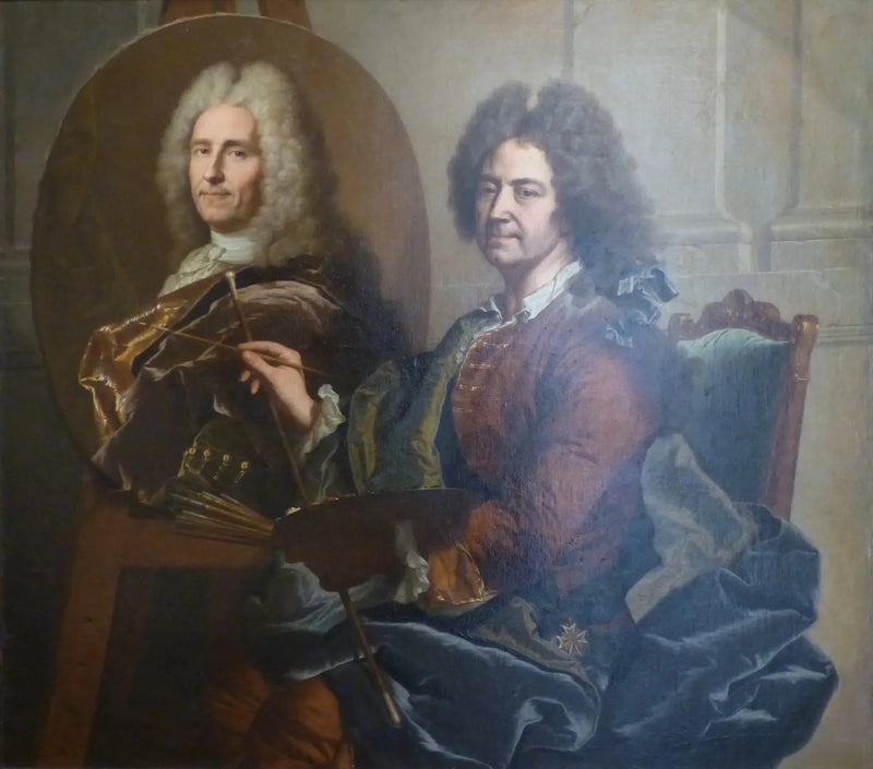 Autorretrato diante do retrato de François Castanier - Hyacinthe Rigaud