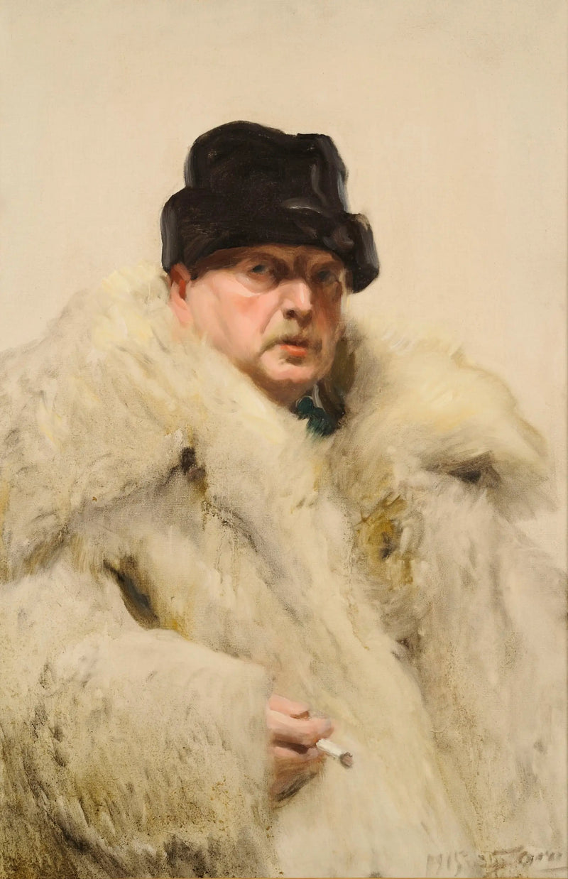 Auto-retrato com pele de lobo - Anders Zorn