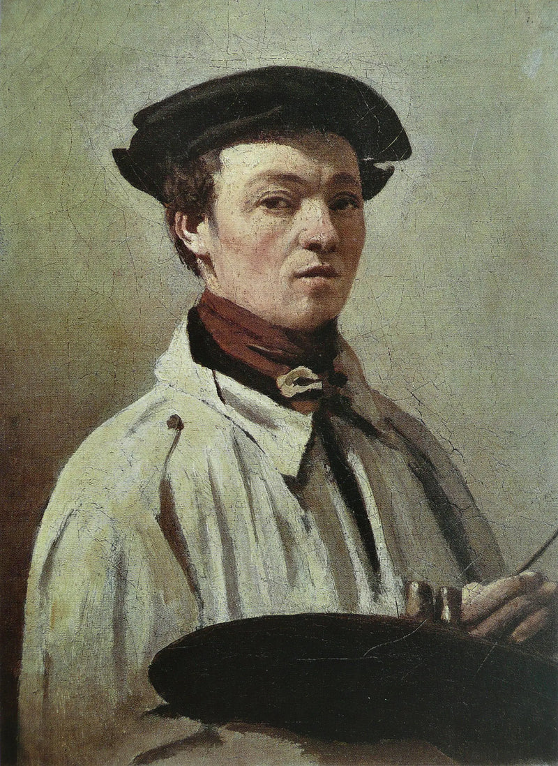 Autorretrato, a paleta na mão - Jean-Baptiste Camille Corot
