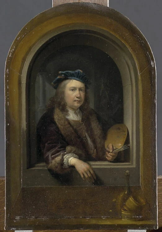Autoportrait à la palette dans une niche - Gerard Dou